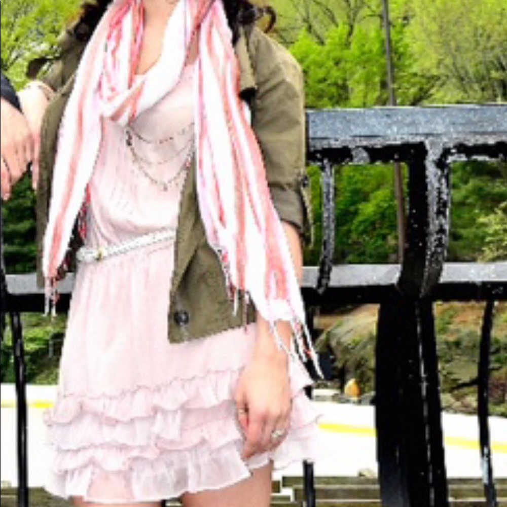 Eryn Brinie dusty rose ruffled skirt dress